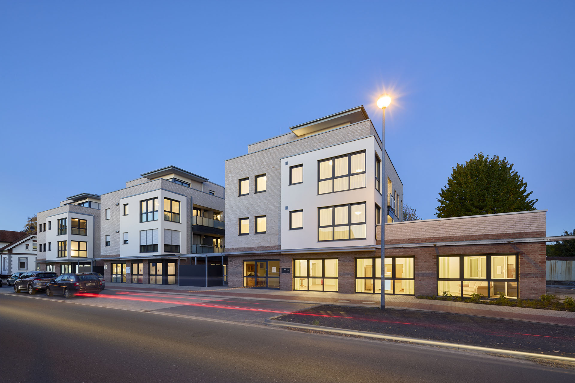 Wohn- und Geschaeftshaeuser „Saerbecker Strasse“, Greven, nach Fertigstellung, Aufnahme: 10-2021